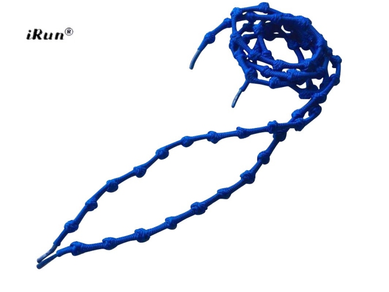 Blå iRun® - elastik snørebånd m/knuder