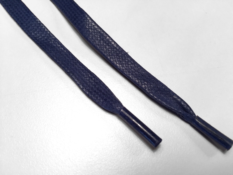 Flade 7mm voksbehandlede snørebånd Blå