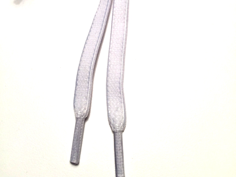 Flade elastik snørebånd - Hvid