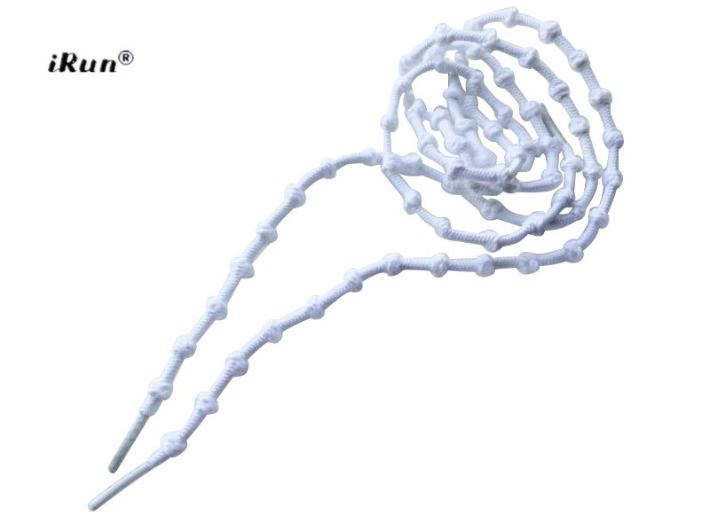 Hvide iRun® - elastik snørebånd m/knuder