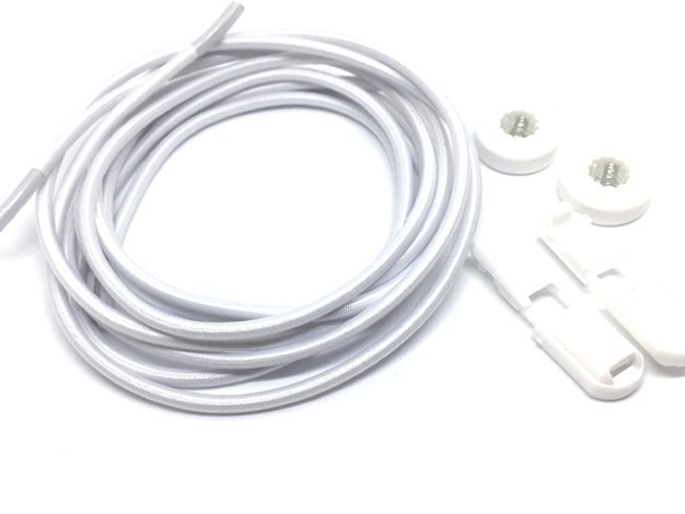 Lock laces iRun® - elastik snørebånd one size Hvid plain