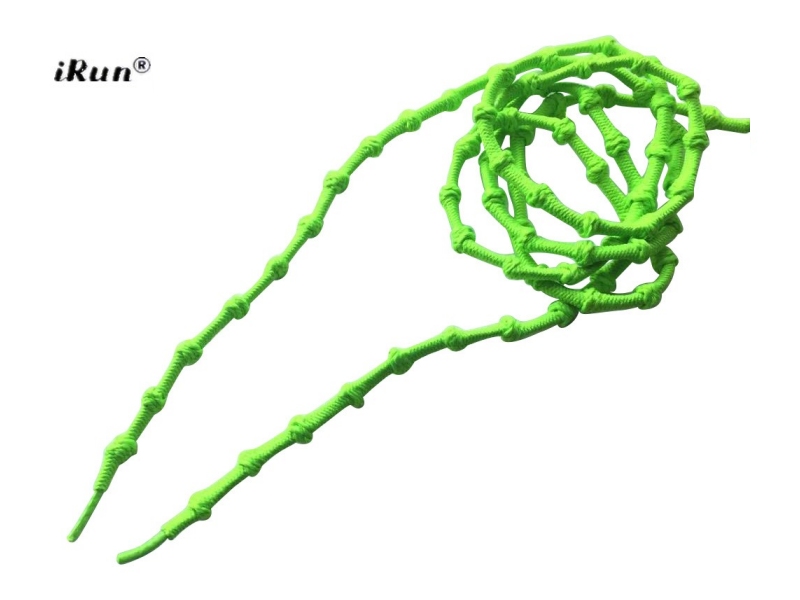 Neon Grønne iRun® - elastik snørebånd m/knuder