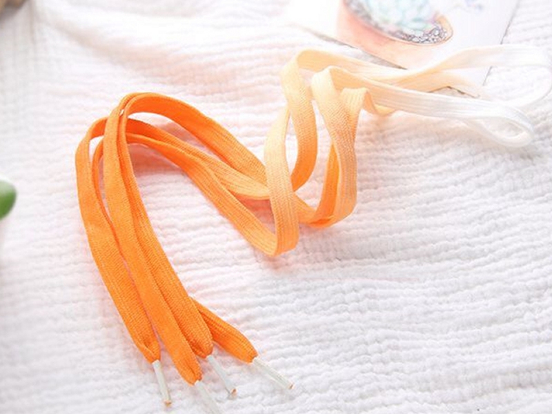 Orange-hvid gradient snørebånd 120cm 8mm bred