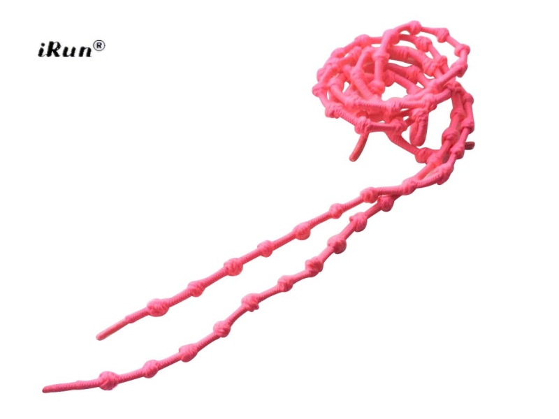 Pink/lyserød iRun® - elastik snørebånd m/knuder