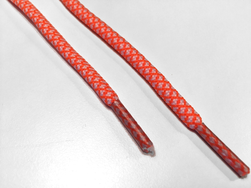 Rope laces - Yeezy -  130cm 5mm - Orange m/hvid