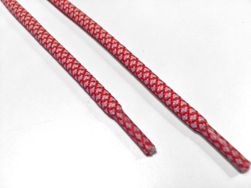 Rope laces - Yeezy -  130cm 5mm - Rød m/hvid