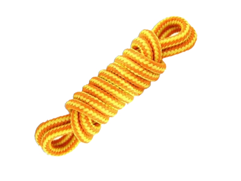 Runde snørebånd til støvler 4mm - gul orange stribede