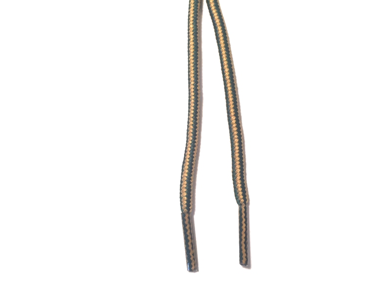 Runde snørebånd til støvler 4mm - sort og gul stribede