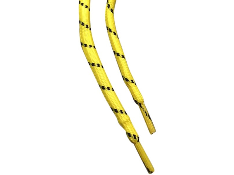 Runde snørebånd til støvler - gule m/sorte prikker