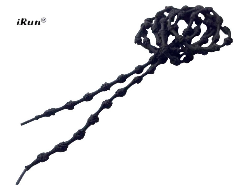 Sorte iRun® - elastik snørebånd m/knuder